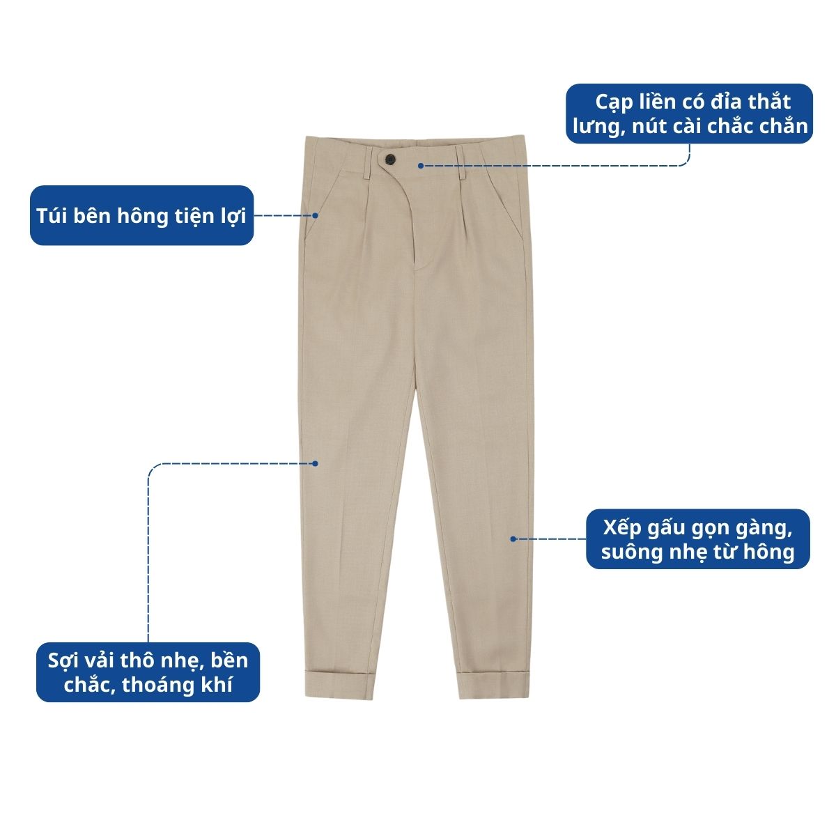 Mô tả Quần dài nam cao cấp AKUBA form skinny vải chống nhăn co giãn nhẹ, ôm dáng người | 01K0529 - 1