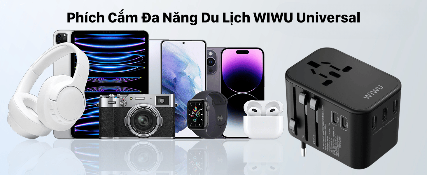 Mô tả Bộ Sạc Du Lịch Đa Năng WIWU Universal Cổng AC/ USB-C/ USB-A Sạc Nhanh Đa Thiết Bị - 2