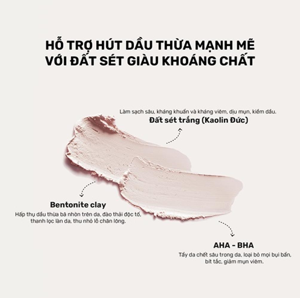 Mô tả Mặt Nạ Đất Sét Hút Dầu Kiểm Soát Nhờn 12H Derladie Vegan Pink Clay Mask Deep Pore Tightening - 2
