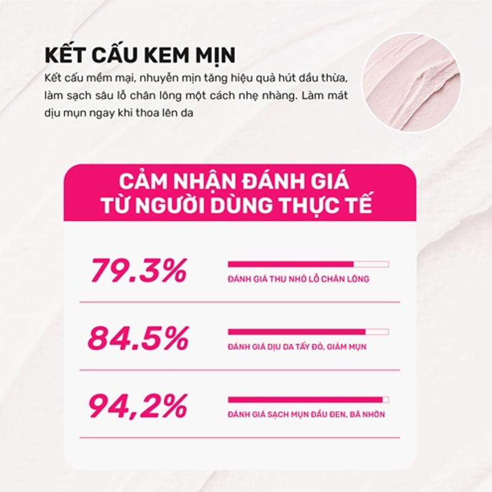 Mô tả Mặt Nạ Đất Sét Hút Dầu Kiểm Soát Nhờn 12H Derladie Vegan Pink Clay Mask Deep Pore Tightening - 6
