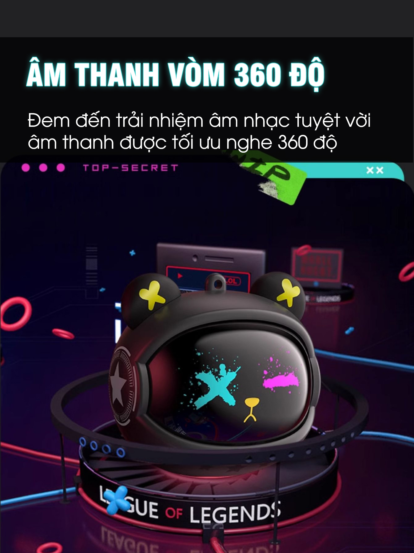 Mô tả Tai nghe gaming MEMO Onikuma T20 chống ồn không delay hỗ trợ chơi game nghe nhạc đeo cổ thời trang Liên quân mobile FF - 5