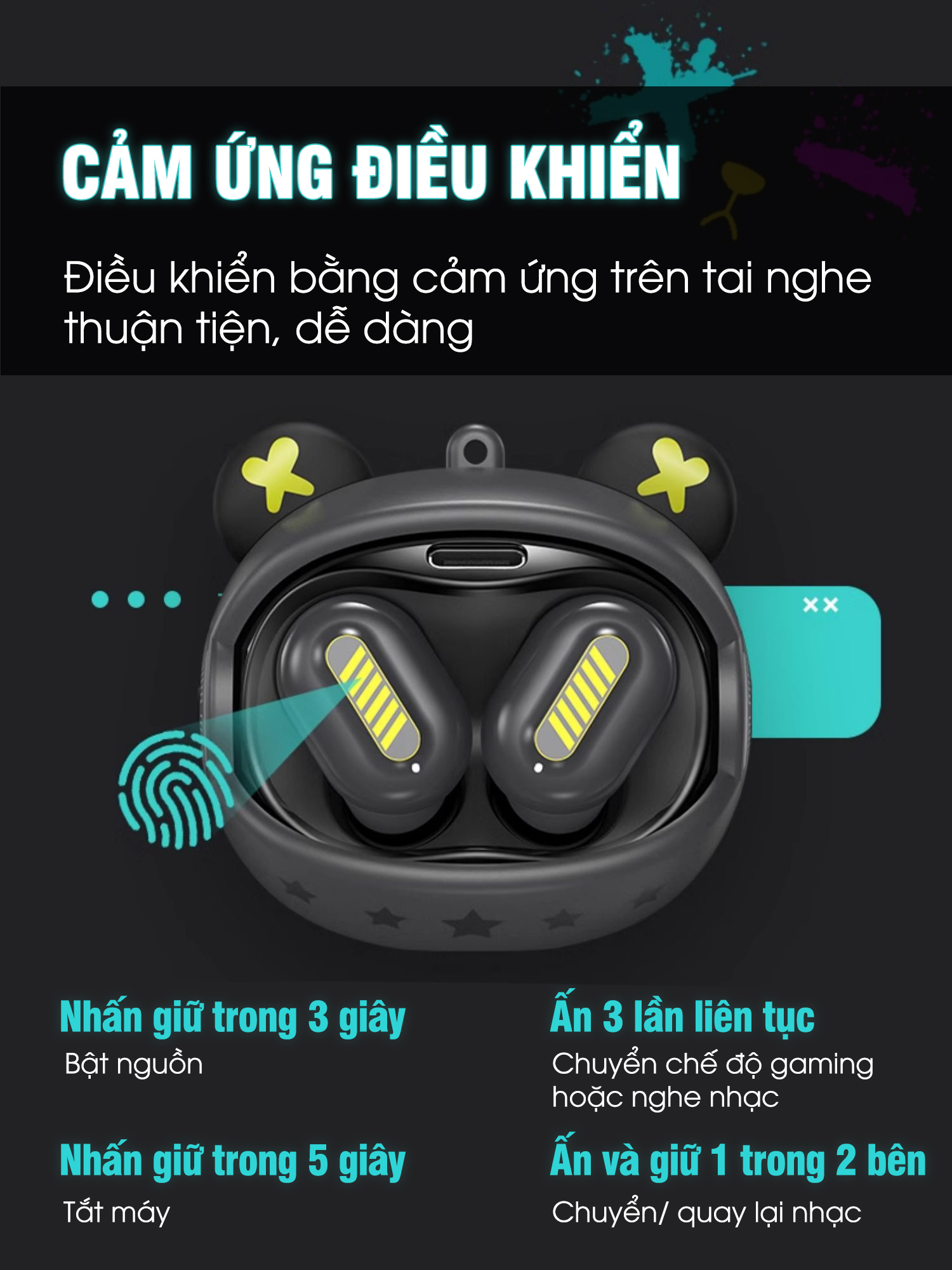 Mô tả Tai nghe gaming MEMO Onikuma T20 chống ồn không delay hỗ trợ chơi game nghe nhạc đeo cổ thời trang Liên quân mobile FF - 8
