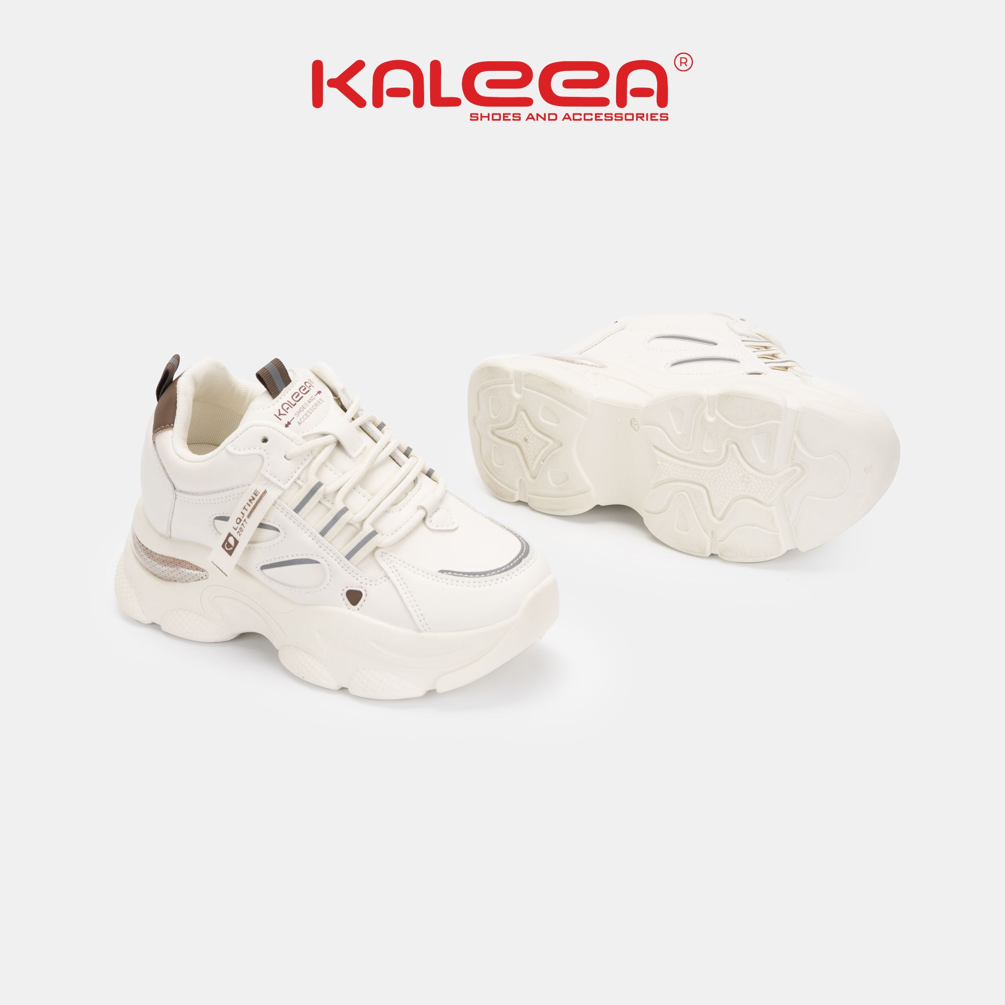 Mô tả Kaleea - Giày Thể Thao Nữ  Độn Đế Hack Dáng Chất Da Mềm Đế Cao 8cm - T111 - 5