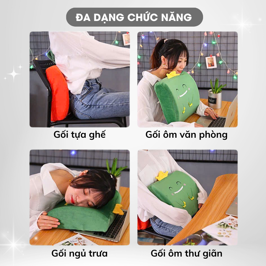 Mô tả Gối Tựa Lưng Văn Phòng Hoạt Hình Cao Su Non Kê Lưng Đàn hồi Hỗ Trợ Cột Sống Gối kê Lưng Phù Hợp Cho Văn Phòng Sofa Ô Tô - 7