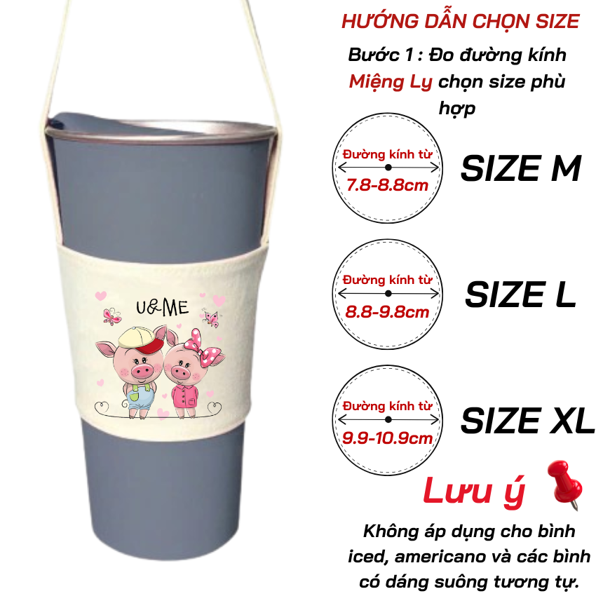 Mô tả Túi treo ly, cốc (Cup Holder) Ginko Canvas in hình cute ( nhiều mẫu) - 3