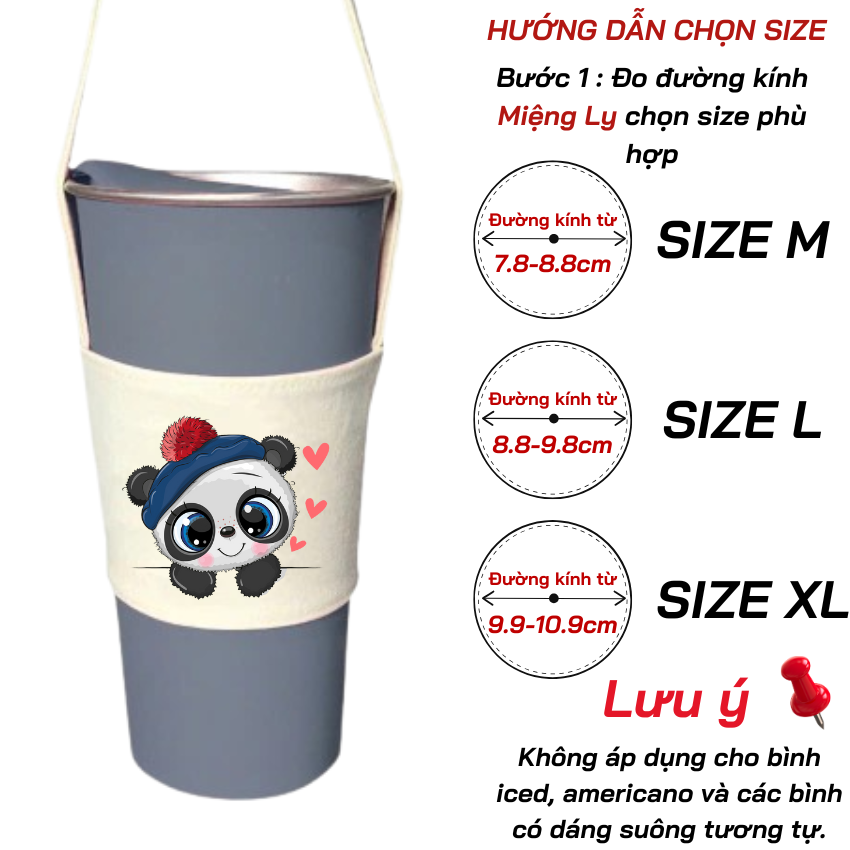 Mô tả Túi treo ly, cốc (Cup Holder) Ginko Canvas in hình cute ( nhiều mẫu) - 4