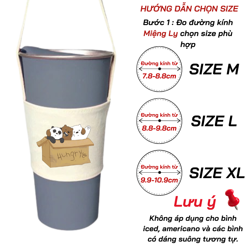 Mô tả Túi treo ly, cốc (Cup Holder) Ginko Canvas in hình cute ( nhiều mẫu) - 8