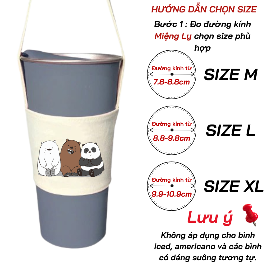Mô tả Túi treo ly, cốc (Cup Holder) Ginko Canvas in hình cute ( nhiều mẫu) - 9
