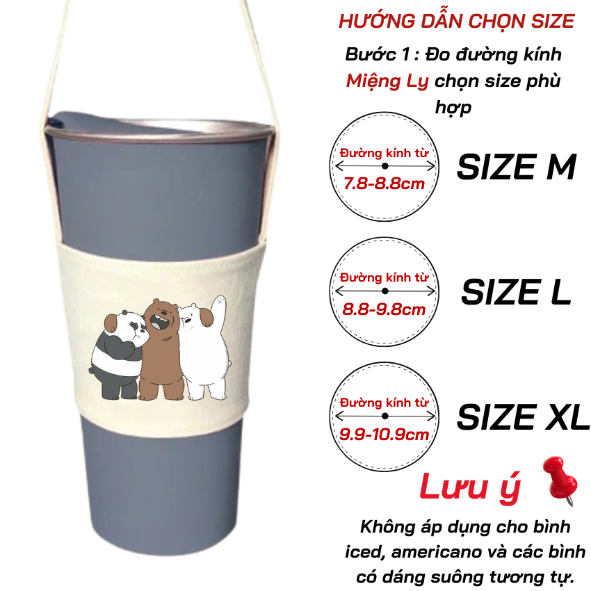 Mô tả Túi treo ly, cốc (Cup Holder) Ginko Canvas in hình cute ( nhiều mẫu) - 11