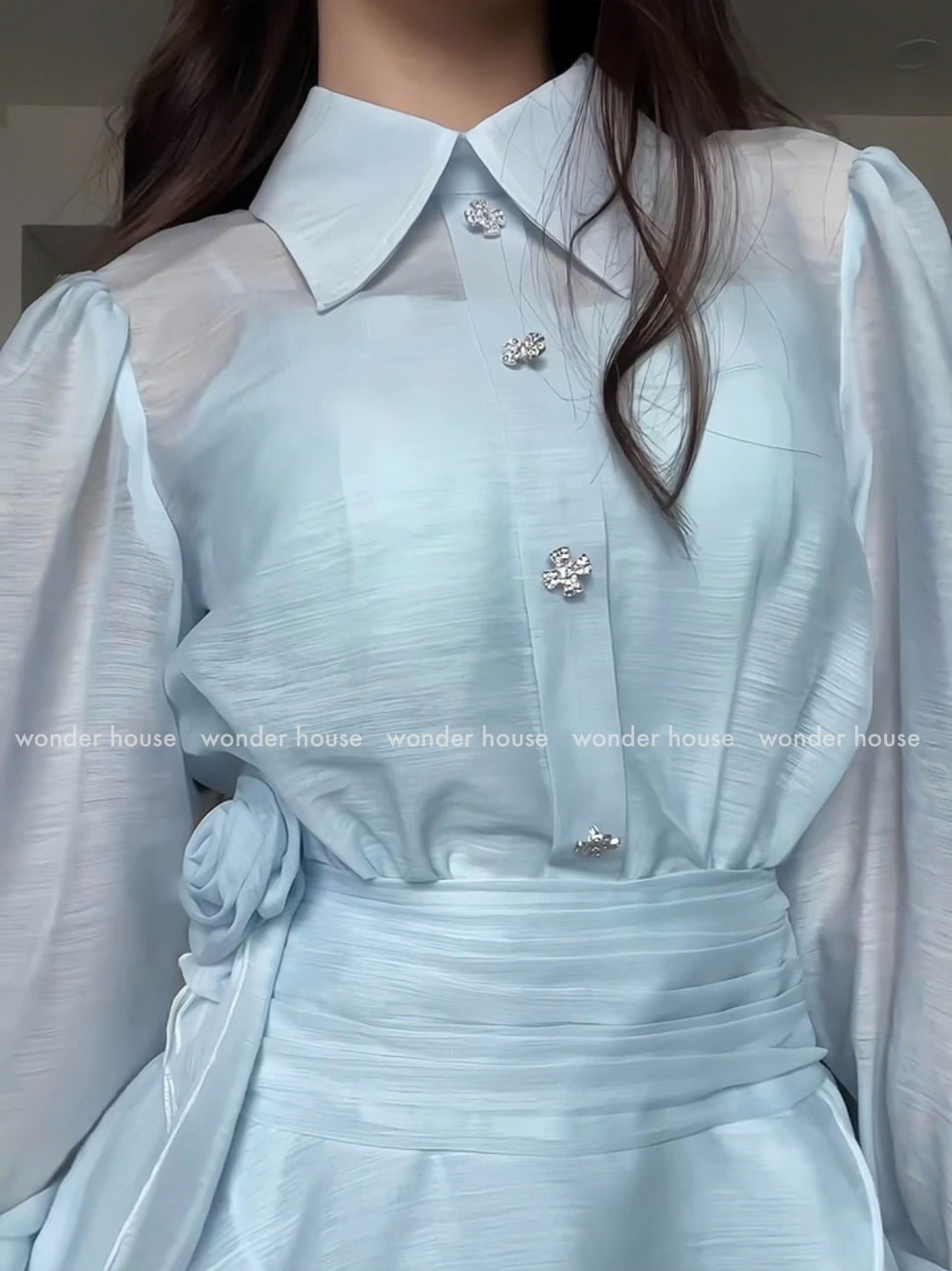 Mô tả Nesi Dress Wonderhouse Đầm thiết kế sơ tay dài dáng xòe tua rua chất vải dày dặn dự tiệc, dạo phố sang trọng nữ tính - 4