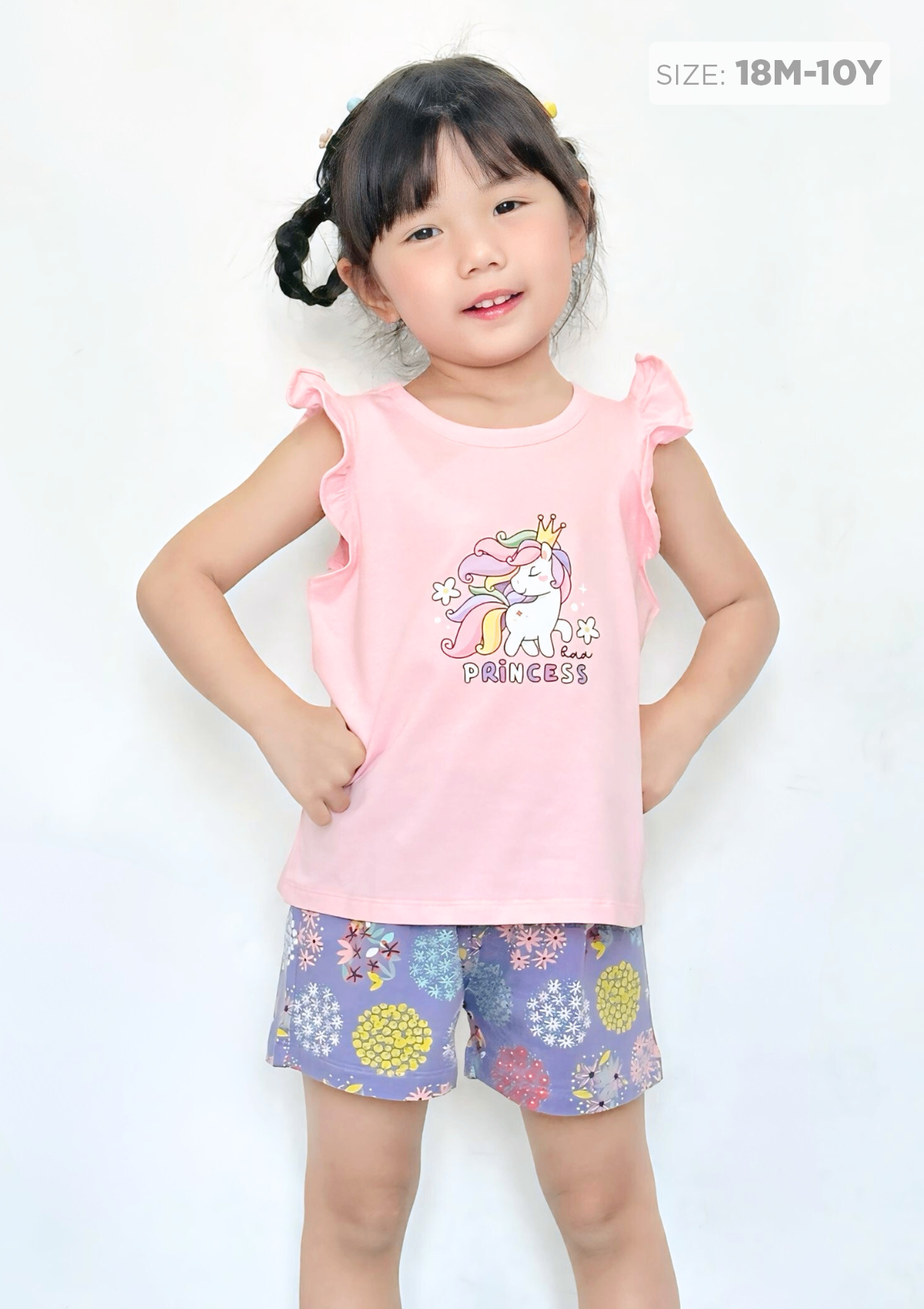 Mô tả Set Đồ Bé Gái Tay Cánh Tiên Cotton In Họa Tiết (1-10 Tuổi)  BaaBaby DB04N - 1
