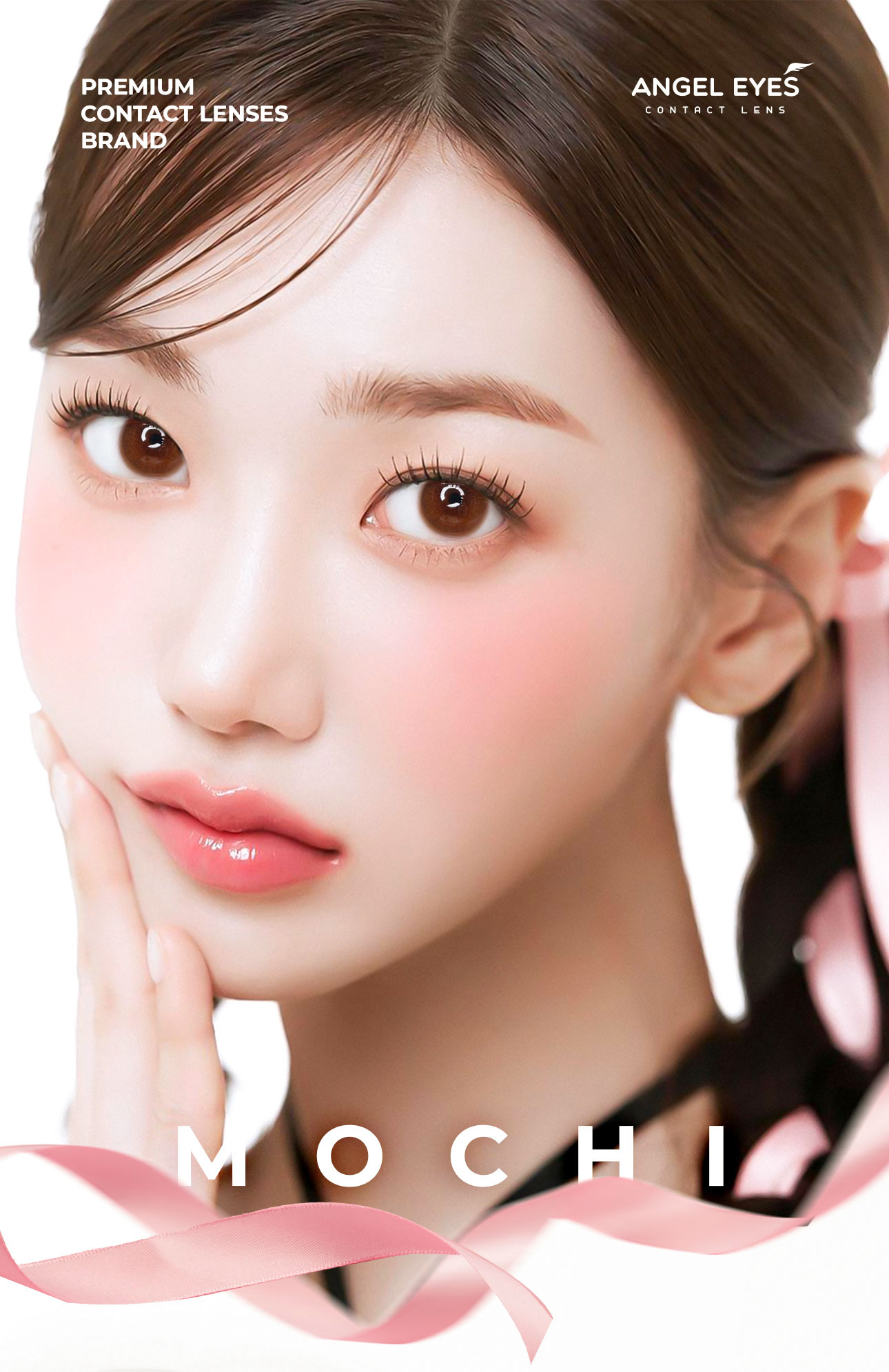 Mô tả Lens nâu có độ cận Mochi hiệu Angel Eyes có độ từ 0 - 8 độ, dòng kính áp tròng nâu có độ phù hợp kỷ yếu, đi học, cô dâu - 2