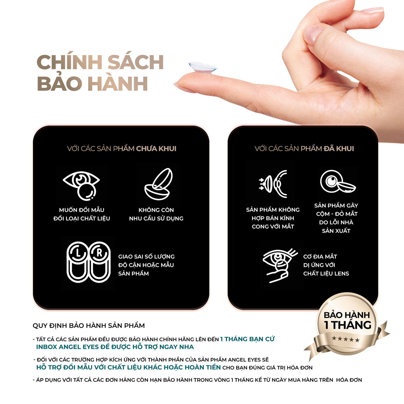 Lens trong suốt cận Angel Eyes Cosmo có độ từ 0 đến 15 độ, dòng kính áp ...