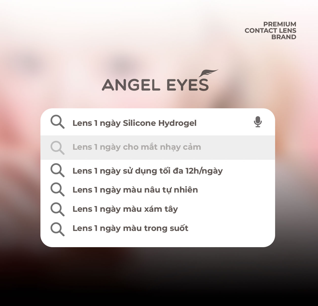 Mô tả Lens 1 ngày trong suốt Angel Eyes cho mắt nhạy cảm, kính áp tròng hàng ngày trong suốt có độ cận từ 1 đến 8 độ - 1