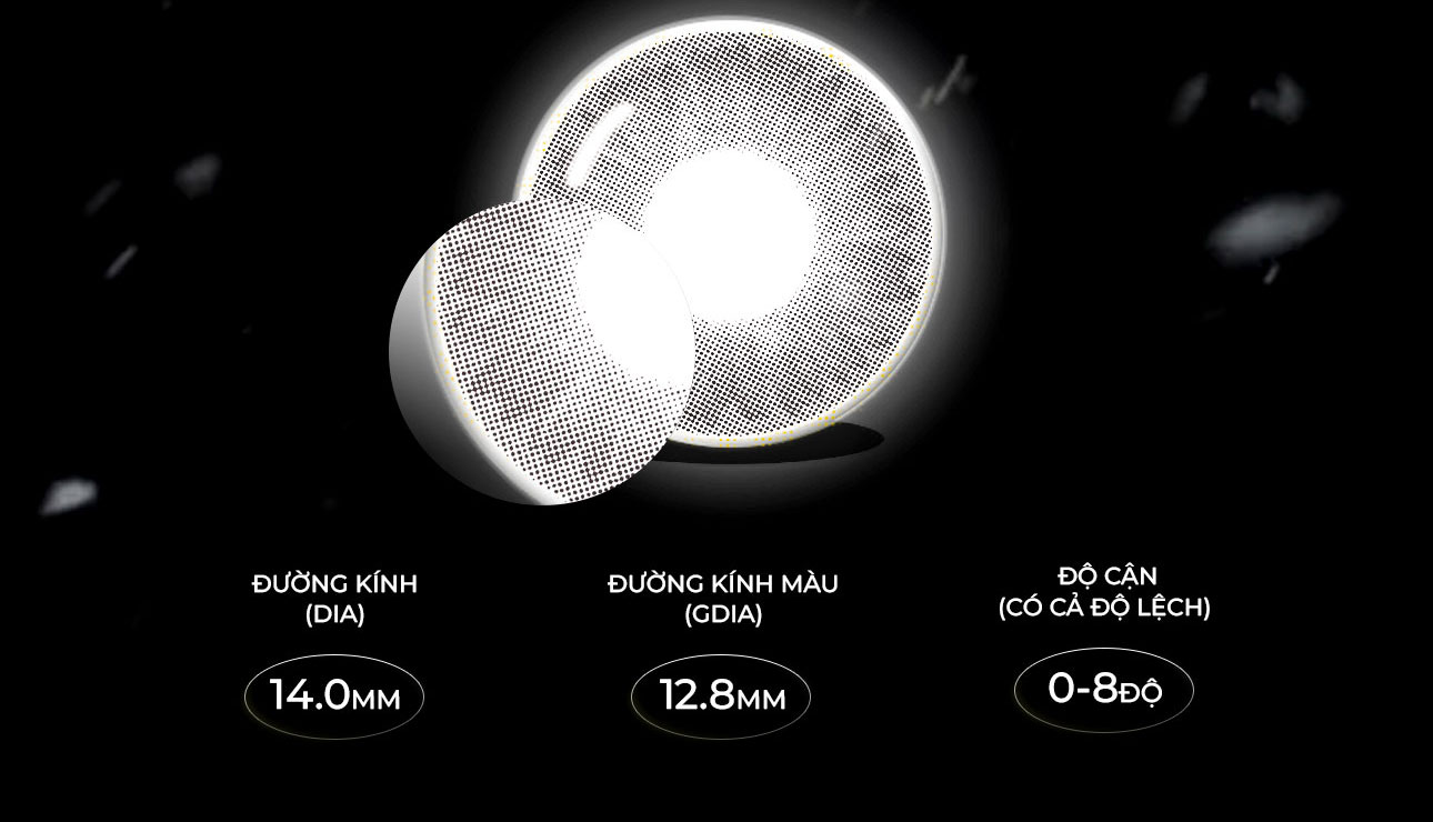 Mô tả Lens áp tròng xám tây có độ cận 0-8 Fuji Gray hiệu Angel Eyes | Kính áp tròng xám khói không giãn đường kính màu 12.8mm - 2