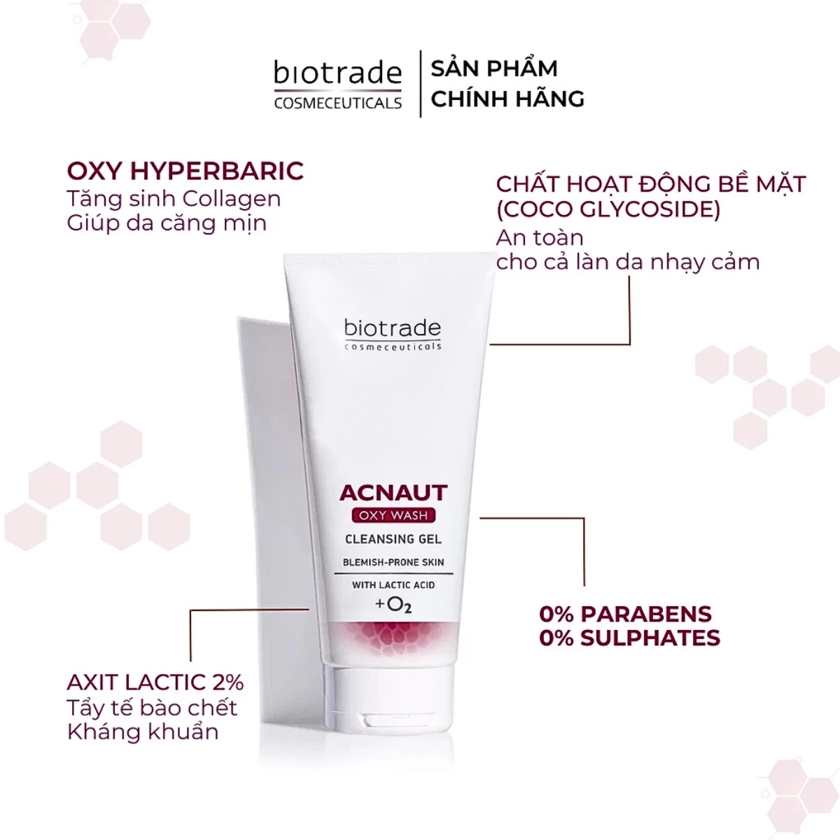 Mô tả Sữa Rửa Mặt Dạng Gel Biotrade Acnaut Oxy Wash - Kiểm Soát Nhờn, Hỗ Trợ Giảm Mụn, Dịu Nhẹ Cho Da - 1