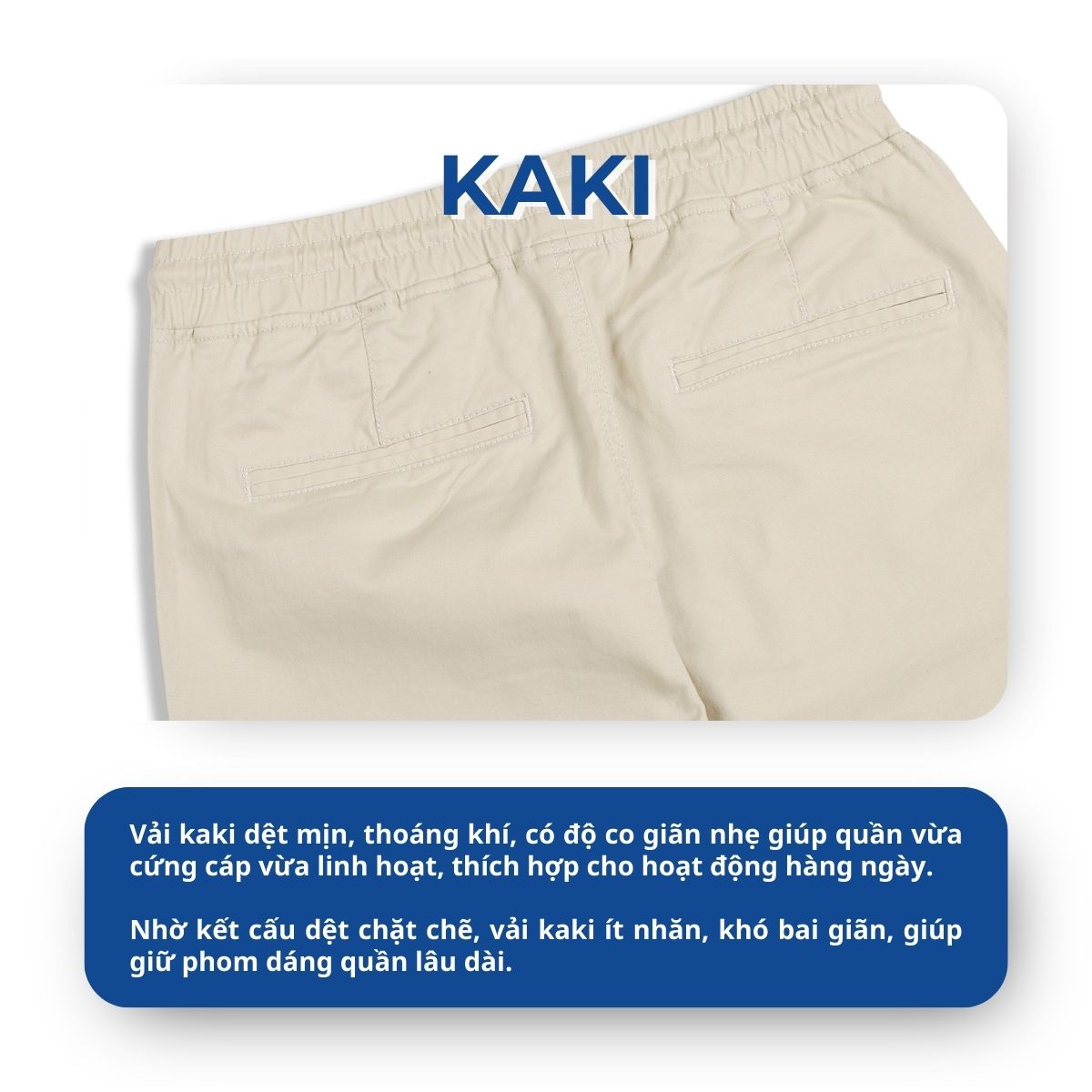 Mô tả Quần Jogger Kaki AKUBA form Slimfit chất liệu Kaki dày dặn bền màu kiểu dáng năng động | 01R0658 - 3