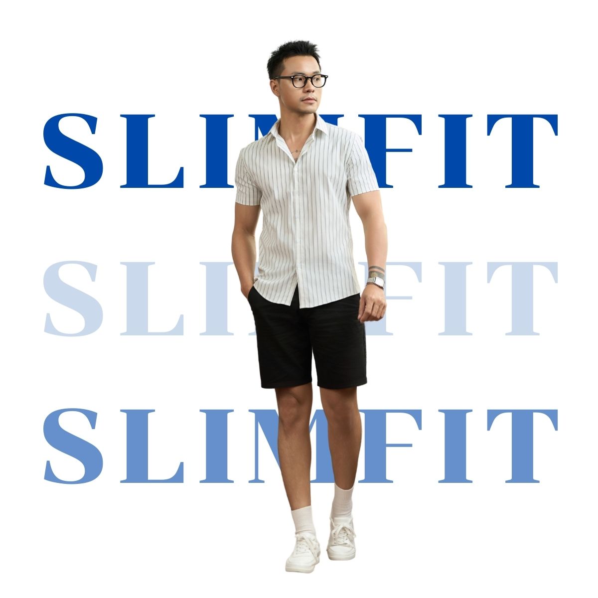 Mô tả Áo Sơ Mi Nam Vải Cotton AKUBA Tay Ngắn Năng Động Dáng Slimfit | 02AP1170 - 3