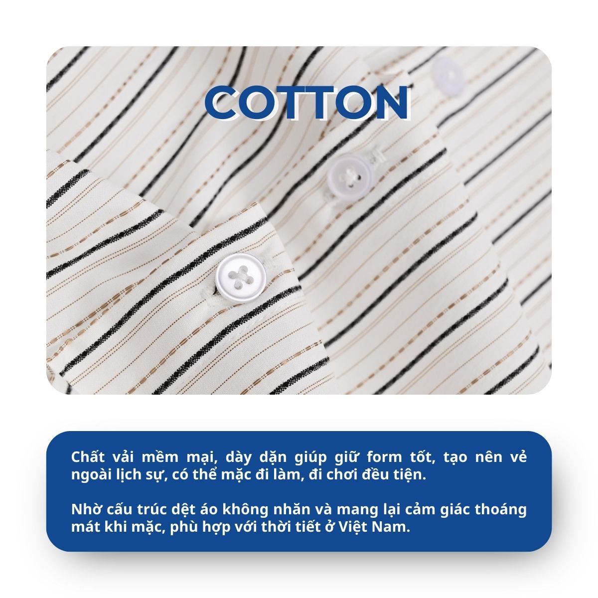 Mô tả Áo Sơ Mi Nam Vải Cotton AKUBA Tay Ngắn Năng Động Dáng Slimfit | 02AP1170 - 4