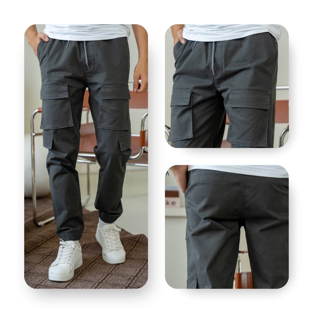 Mô tả Quần Jogger Kaki AKUBA form Slimfit chất liệu Kaki dày dặn bền màu kiểu dáng năng động | 01R0658 - 2