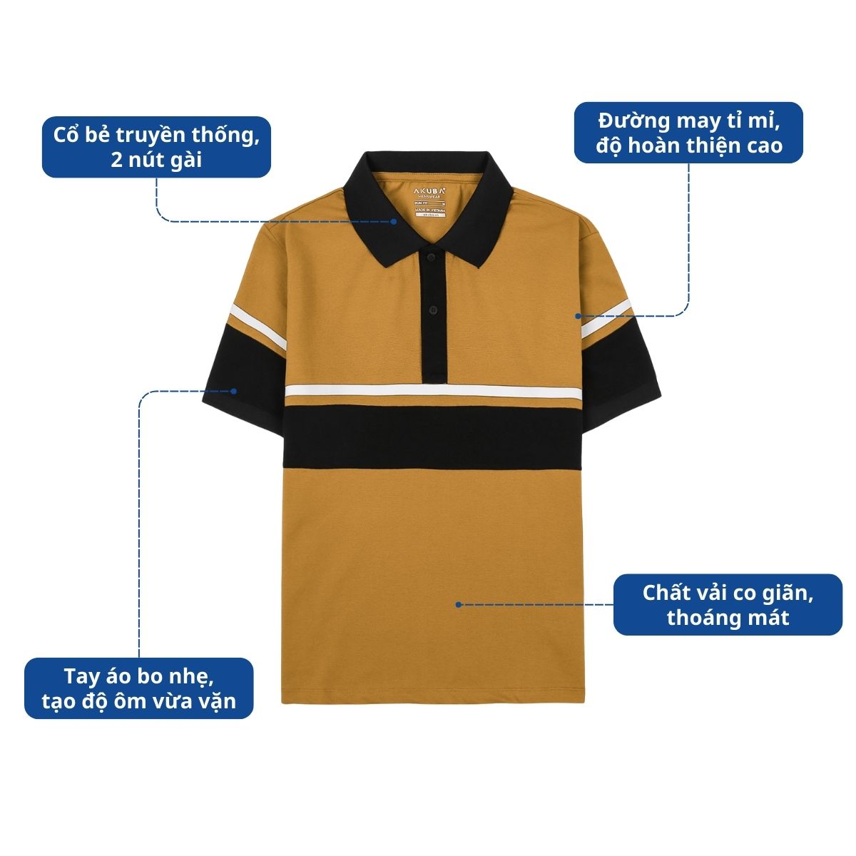 Áo Thun Polo AKUBA Trắng