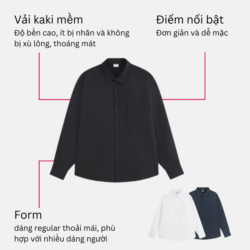 Áo Sơ Mi Nam Dài Tay Vải Kaki Cotton Mềm Mại Thời Trang Mặc Đi Chơi, Cafe Có Túi Áo Ngực Form Regular Fit Halley A24