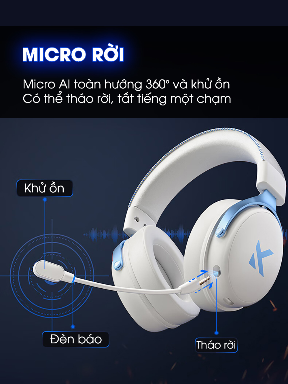 Tai nghe chụp tai bluetooth SIDOTECH V9 không dây gaming 3 mode mic rời ...