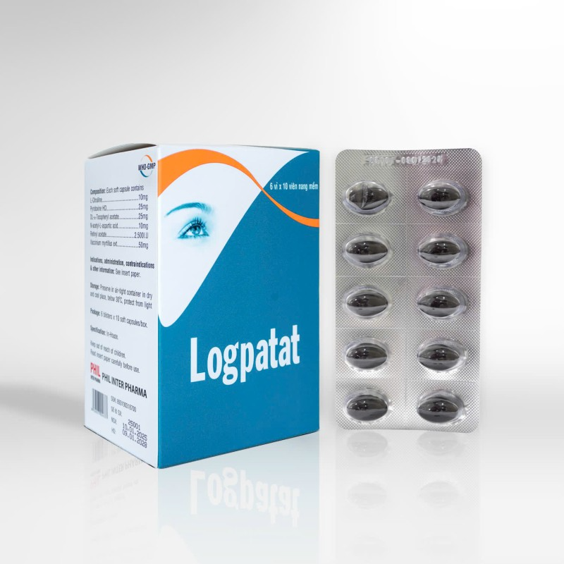 Mô tả Viên uống bổ mắt Logpatat hộp 60 viên chính hãng, Hỗ trợ tăng cường thị lực, chống mỏi mắt, quáng gà - 1