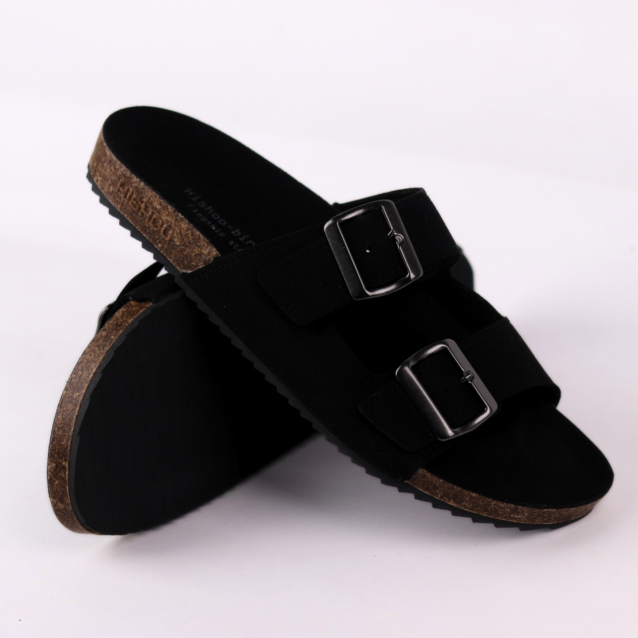 Mô tả Dép Đế Trấu Nam Nữ Birken Quai Ngang 2 Khóa Chất Liệu Da Bò Hishoo R093 - 3