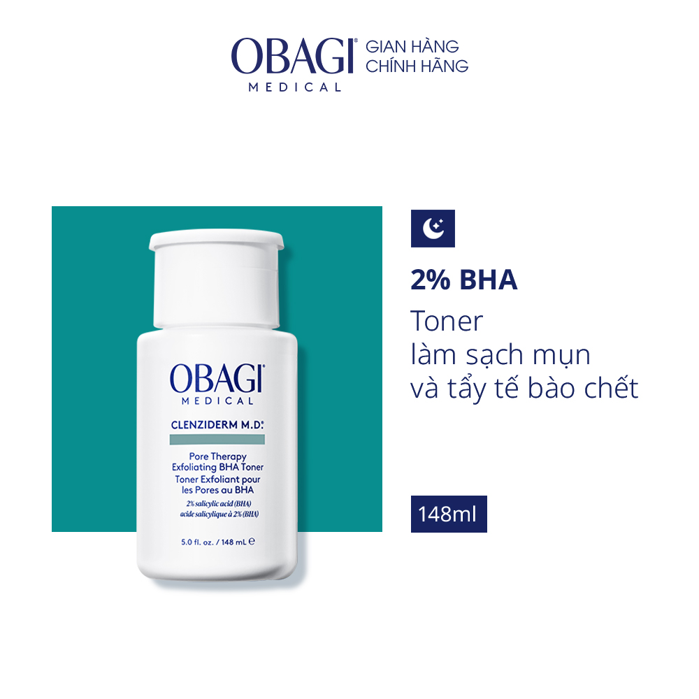 [PHIÊN BẢN MỚI] Toner BHA làm sạch mụn, tẩy tế bào chết Obagi Medical Clenziderm M.D. Pore Therapy Exfoliating BHA 148ml