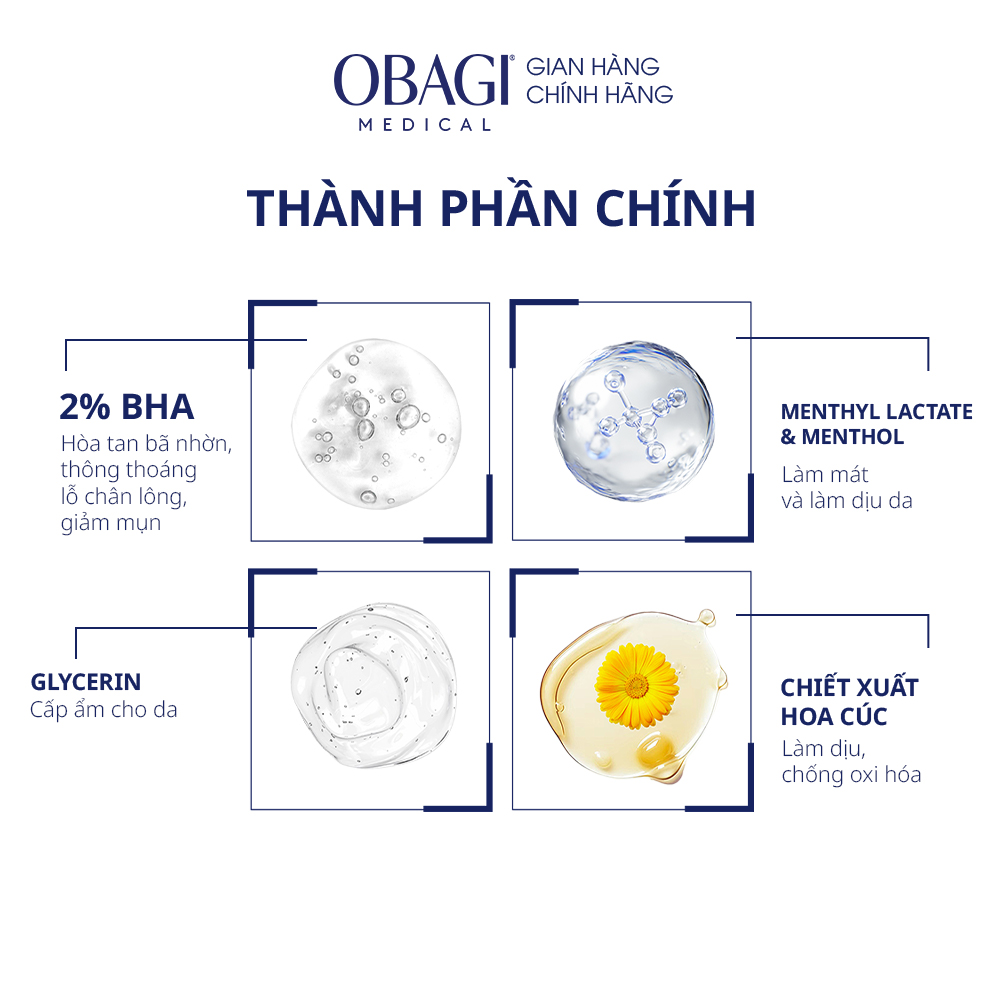 [PHIÊN BẢN MỚI] Toner BHA làm sạch mụn, tẩy tế bào chết Obagi Medical Clenziderm M.D. Pore Therapy Exfoliating BHA 148ml