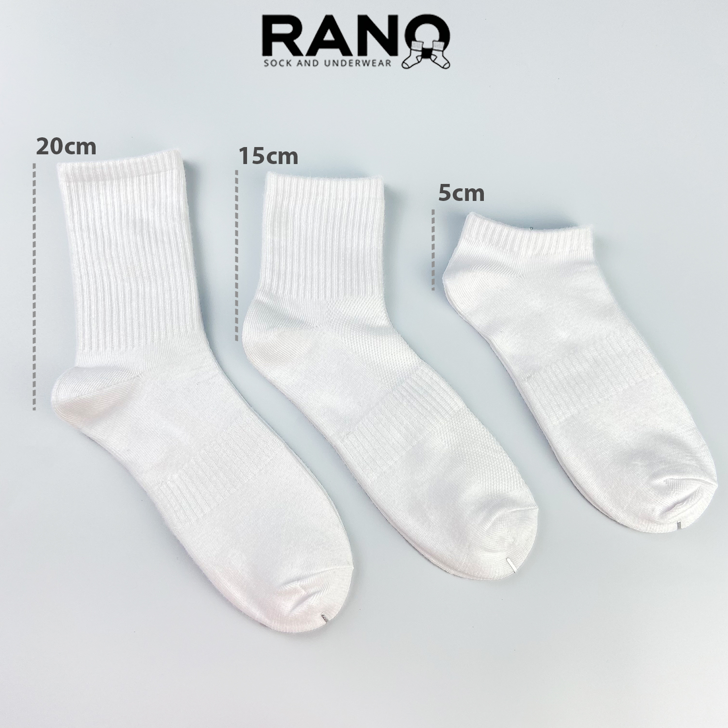 Tất Vớ Cổ Cao Trơn Đen Trắng RANO