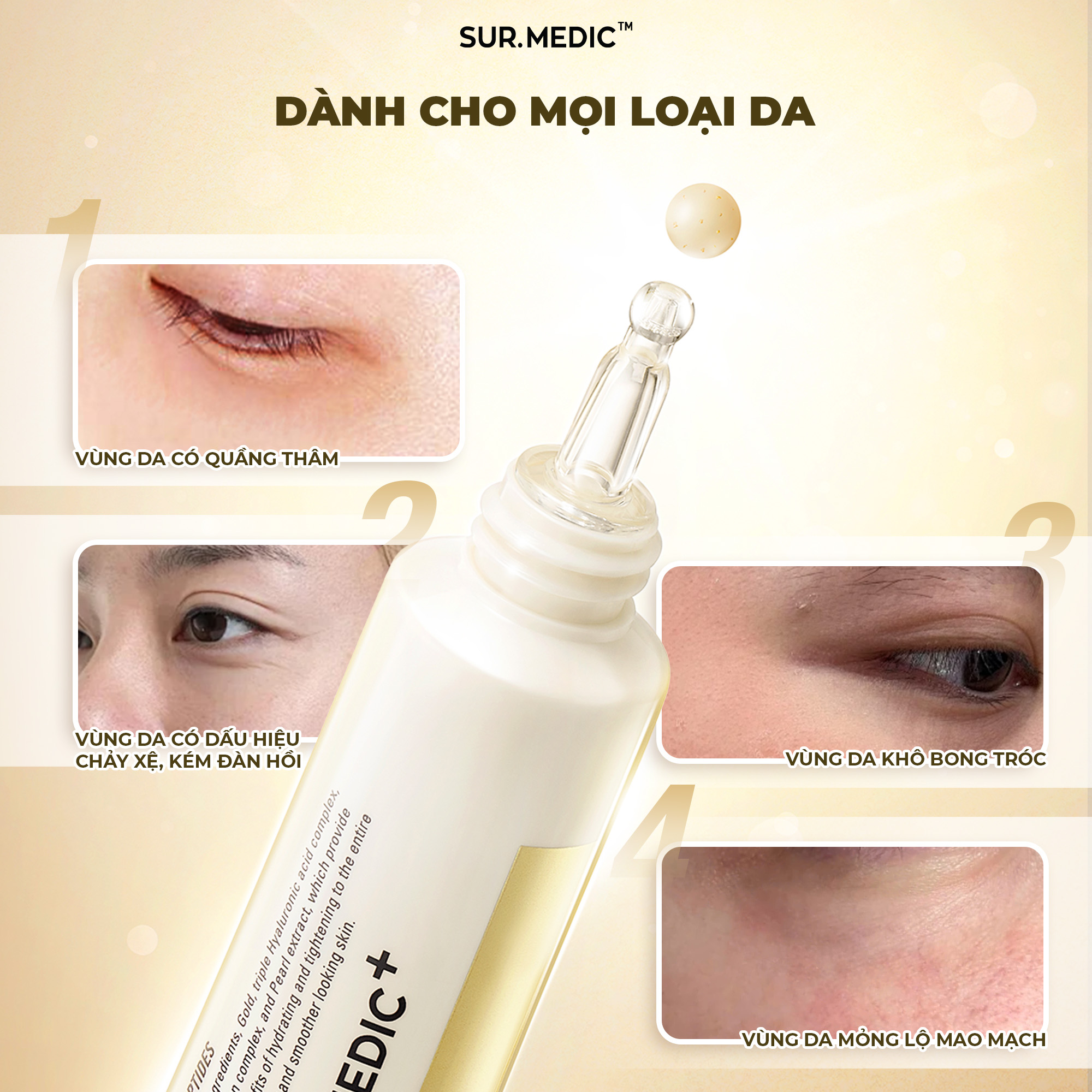 Mô tả Bộ Đôi Hỗ Trợ Dưỡng Trắng Và Chống Lão Hoá Kem Mắt + Huyết Thanh SUR.MEDIC 67ml - 11