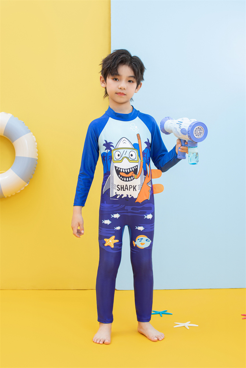 Mô tả Bộ bơi dài tay bé trai SKIDS Đồ bơi liên thân cho bé trai đi biển đáng yêu - 5