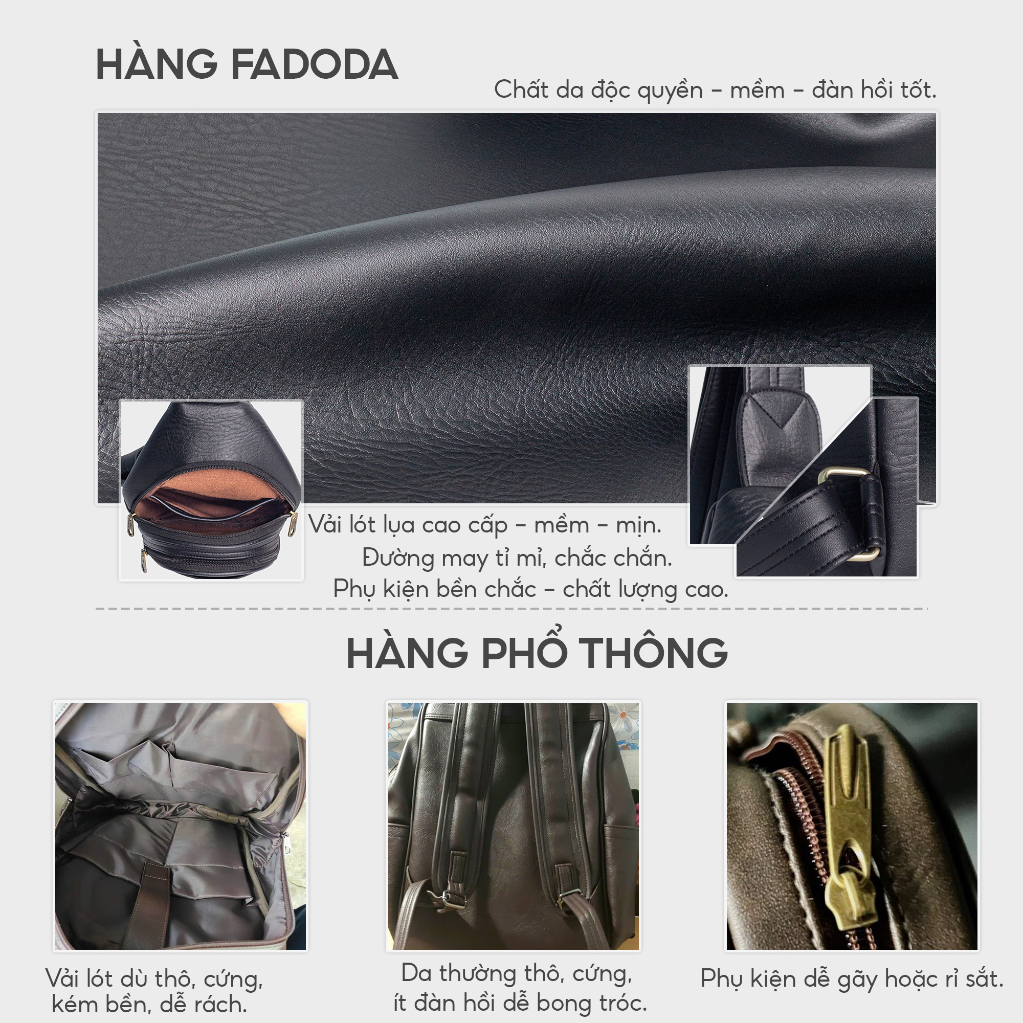 Mô tả Túi đeo chéo da đa năng Fadoda FDC5 nhiều màu da tổng hợp độc quyền của hãng - 7