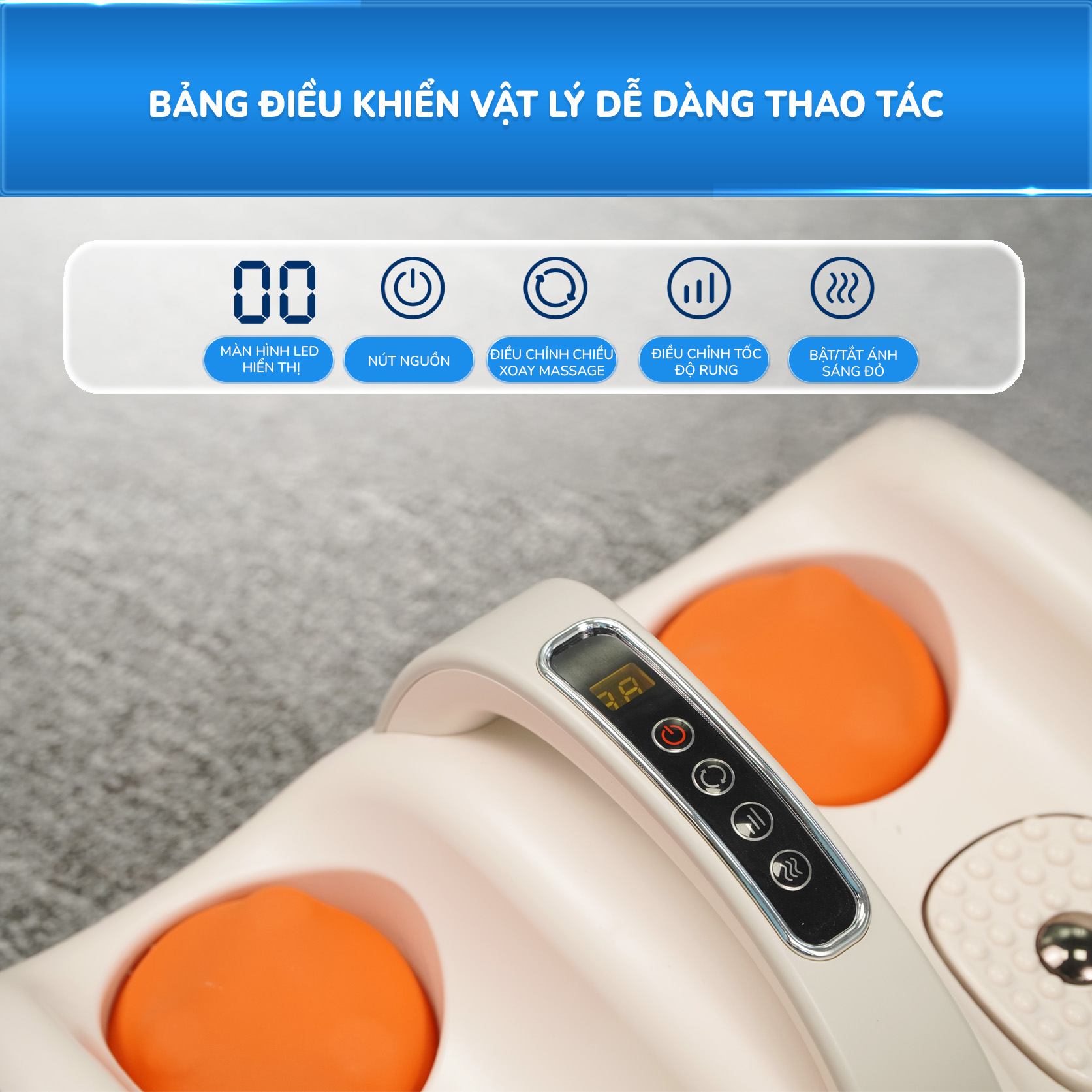 Mô tả Máy Massage Bàn Chân BUMAS M15 - Rung Mát Xa Kết Hợp Chườm Ấm Hiệu Quả Đa Vùng - 2