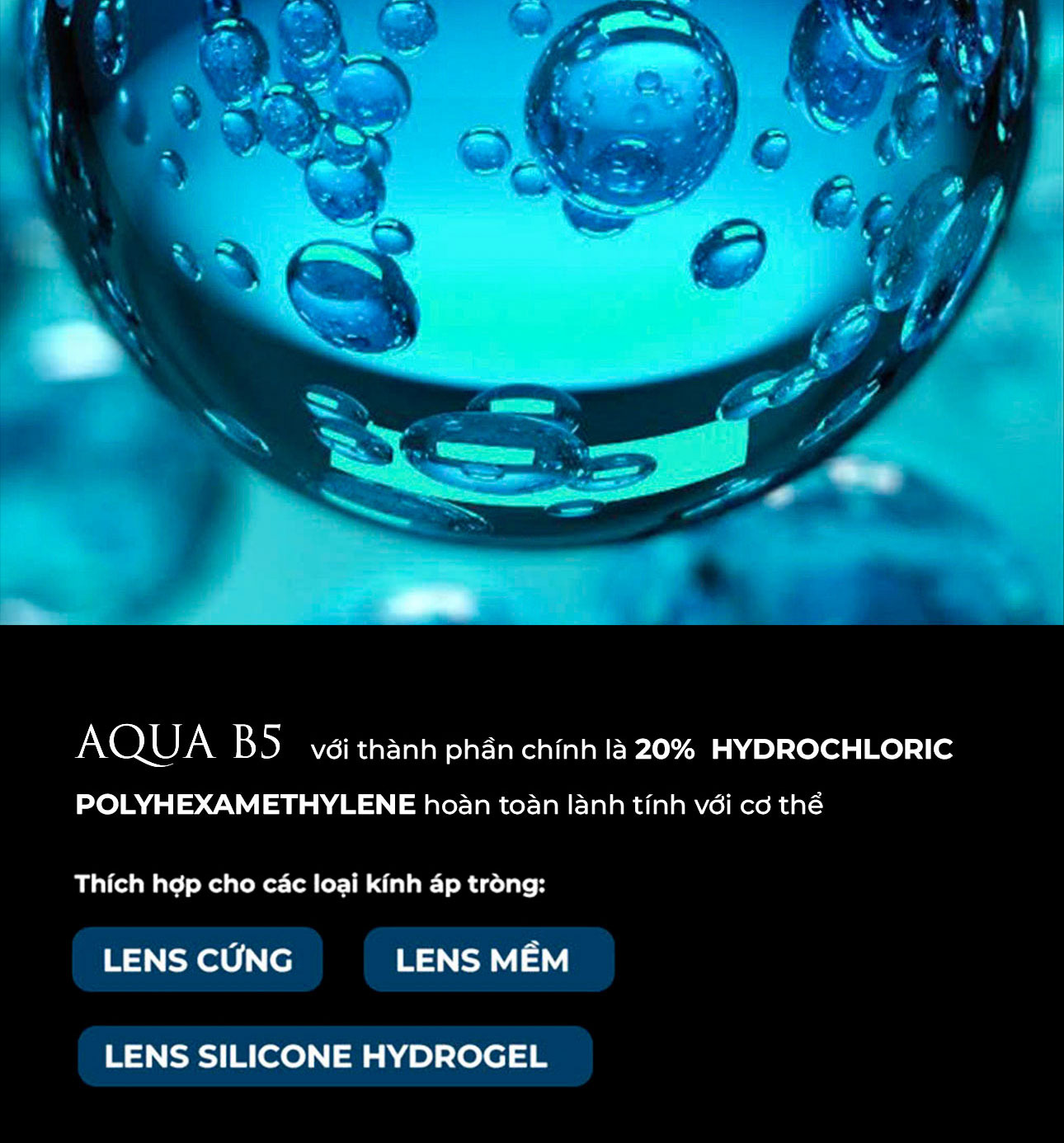 Mô tả COMBO Nước Ngâm Lens 360ml + Nhỏ Mắt Lens 15ml thương hiệu Aqua B5 (Nước ngâm & nhỏ mắt dành riêng cho kính áp tròng) - 5