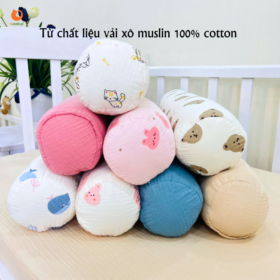 Mô tả Gối Ôm Trẻ Em GoldCat Hoạ Tiết Ngộ Nghĩnh, Chất Liệu Muslin Dùng Cho Bé Từ 0-2Tuổi - 2