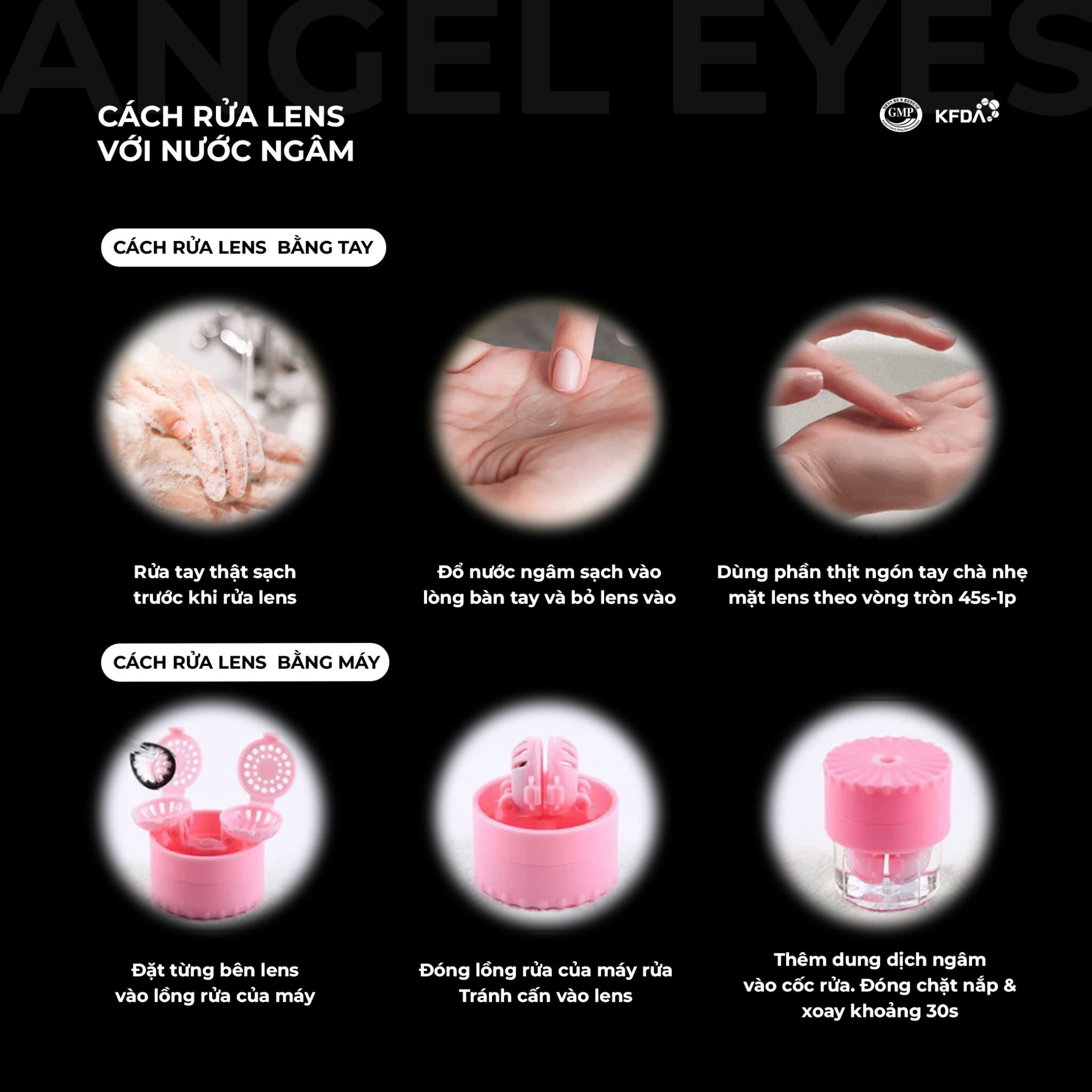 Mô tả Nước ngâm lens Angel Eyes Care cao cấp dành cho mắt nhạy cảm với 2 dung tích 150ml và 160ml (Dung dịch bảo quản lens) - 4