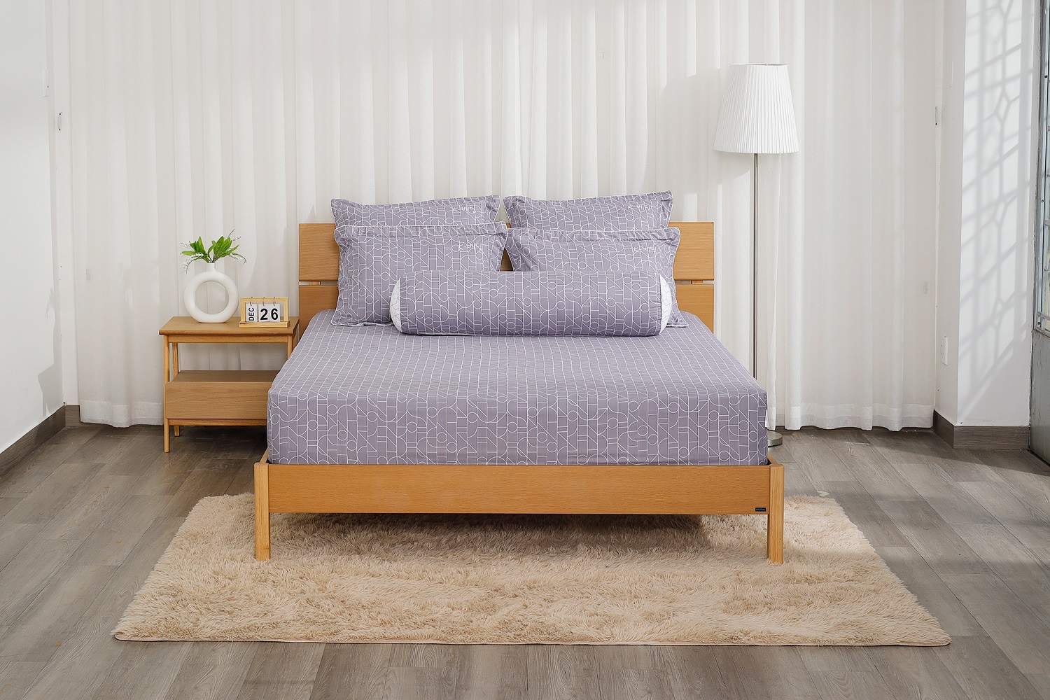 Mô tả Bộ ga chun/ bộ ga giường drap giường K-Bedding by Everon chất vải Microfiber KMP (Không bao gồm chăn) - 2