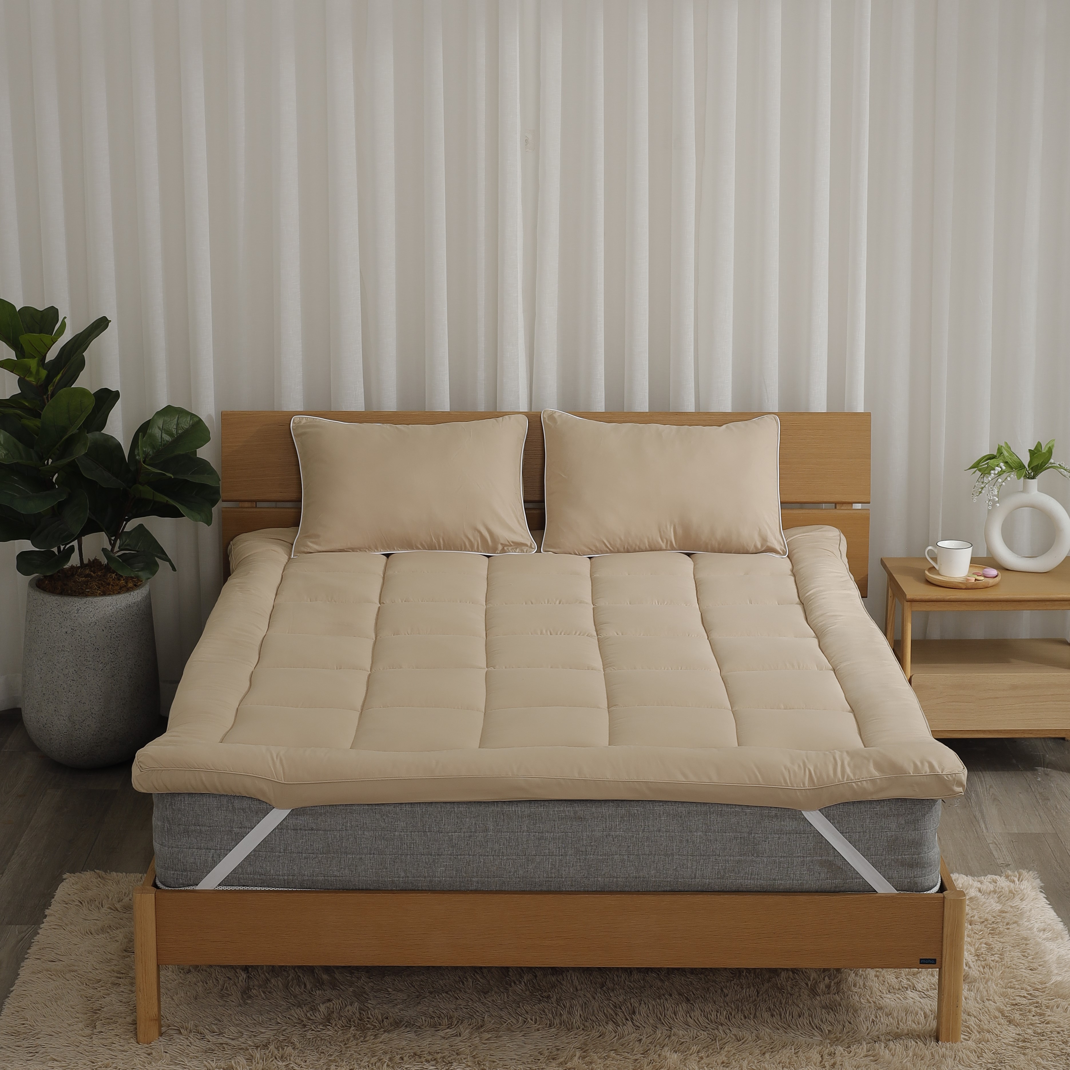 Mô tả Topper nệm/ Topper đệm K-Bedding By Everon, tăng tiện ích, bảo vệ & làm mềm nệm, chất liệu bông/ gòn Micro, dày 5cm - 1