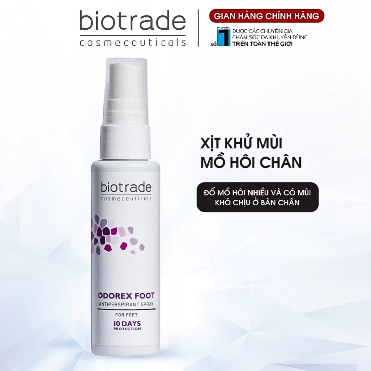 Mô tả Xịt Khử Mùi & Kiểm Soát Mồ Hôi Chân Biotrade Odorex Foot Antiperspirant Spray 40ml – Khô Thoáng Suốt 48h - 1