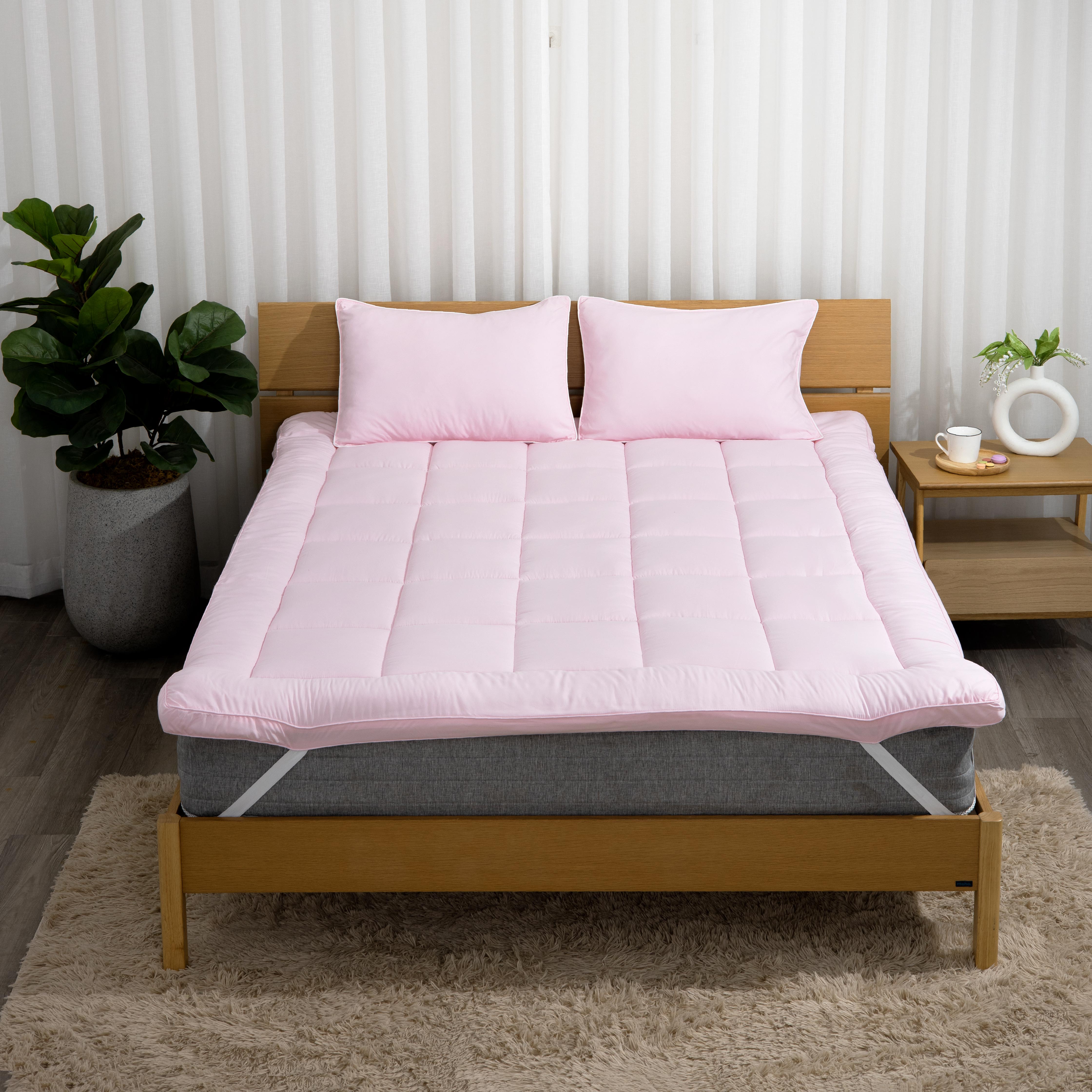 Mô tả Topper nệm/ Topper đệm K-Bedding By Everon, tăng tiện ích, bảo vệ & làm mềm nệm, chất liệu bông/ gòn Micro, dày 5cm - 3