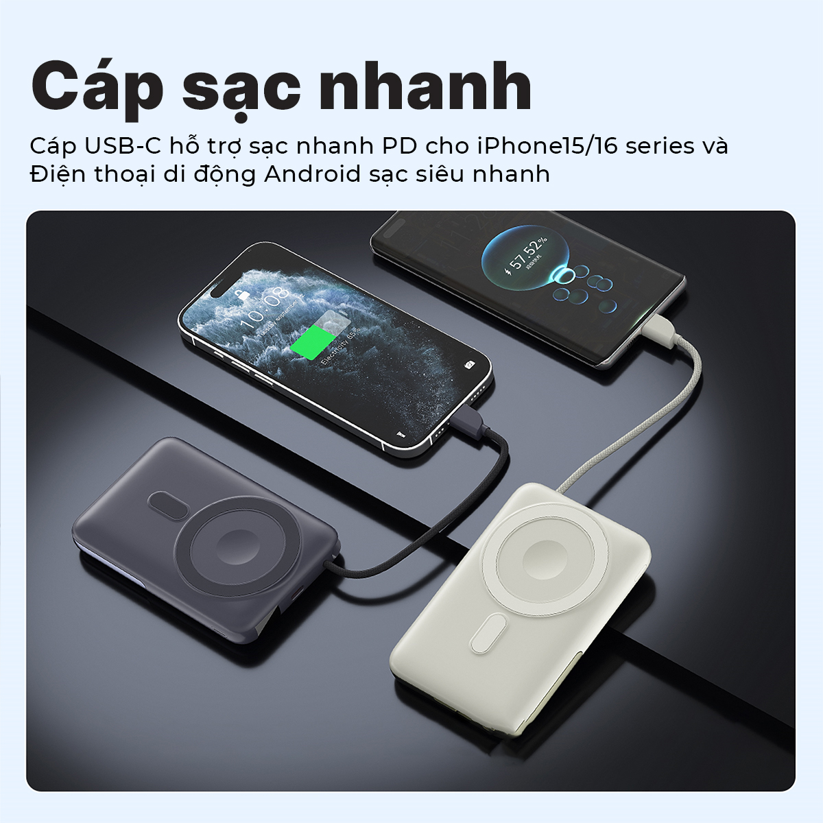 Mô tả Pin sạc dự phòng không dây StarGO Star X sạc từ tính dung lượng 10000mAh sạc nhanh 22.5W - 1