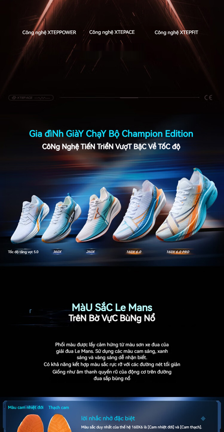 Mô tả XTEP 160X 6.0 Giày chạy bộ nữ chạy marathon giày chạy bộ chuyên nghiệp đế carbon - 3