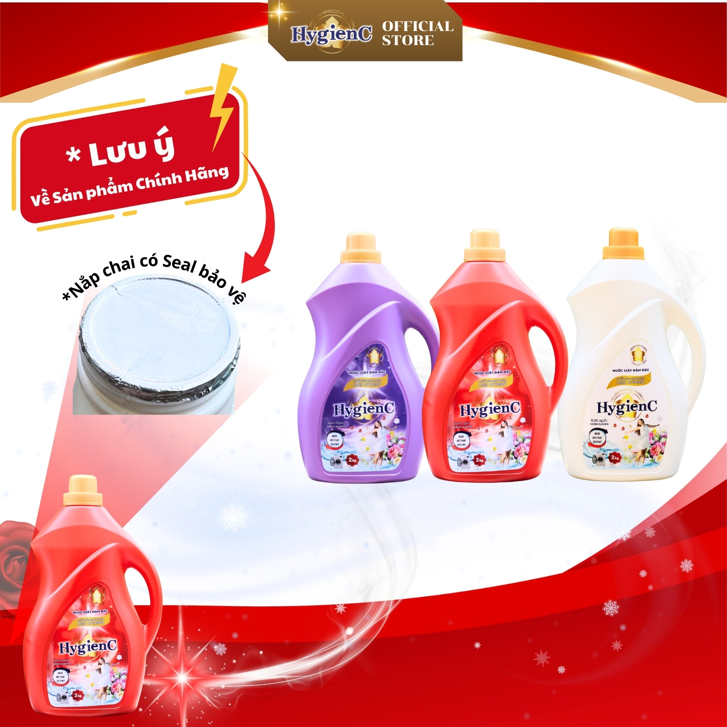 Mô tả 3 Can nước giặt HygienC - Khối lượng 2Kg - 2