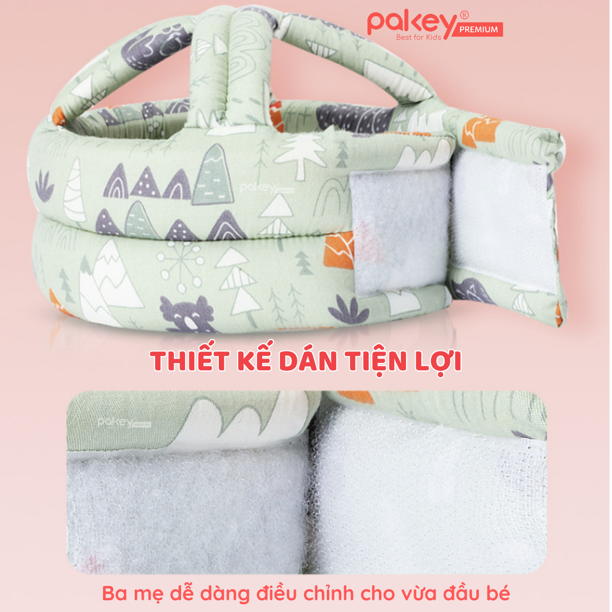 Mô tả Mũ Bảo Vệ Đầu Cho Bé PAKEY An Toàn, Mũ Bảo Hộ Tập Đi Lõi Bông Êm Ái Trẻ Em - 3
