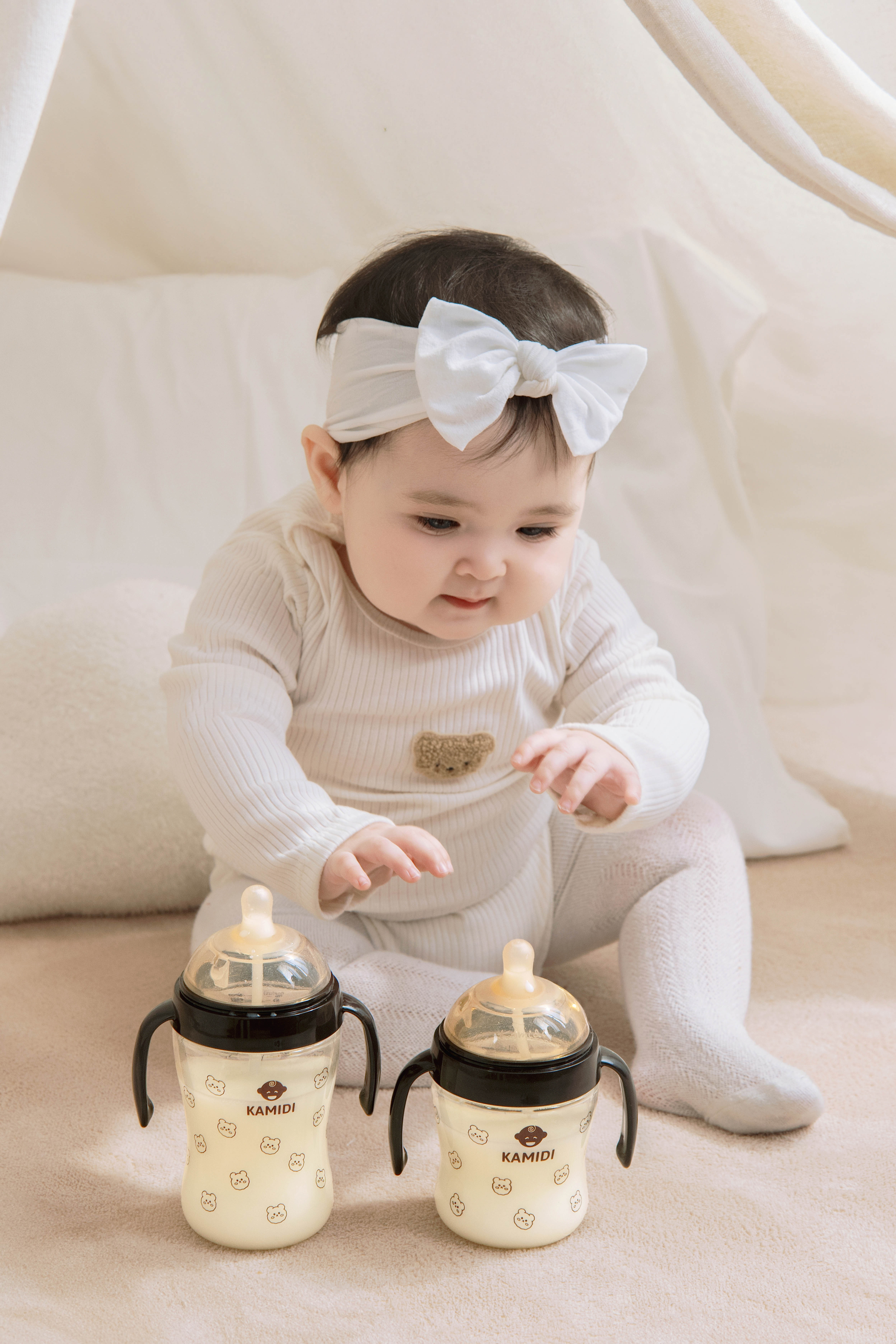 Mô tả Bình Sữa Kamidi Chất Liệu PPSU Họa Tiết Gấu Dung Tích 210ml/300ml - 1