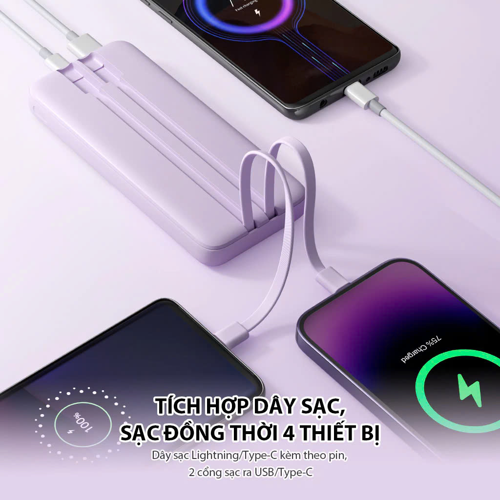 Mô tả Pin Sạc Dự Phòng Chính Hãng 10000mAh VIVAN VPB-M10/ VPB-Q10 20000mAh X10 Sạc Nhanh Chuẩn PD/QC3.0 18W - 3