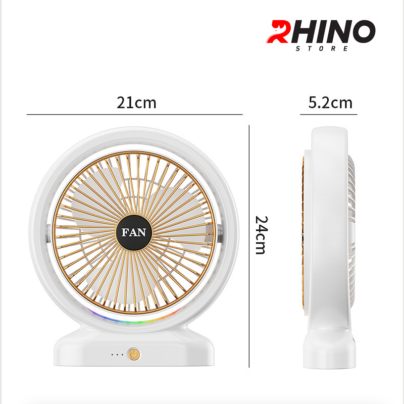 Mô tả Quạt tích điện để bàn văn phòng Rhino F103 gồm 3 mức độ gió - 1